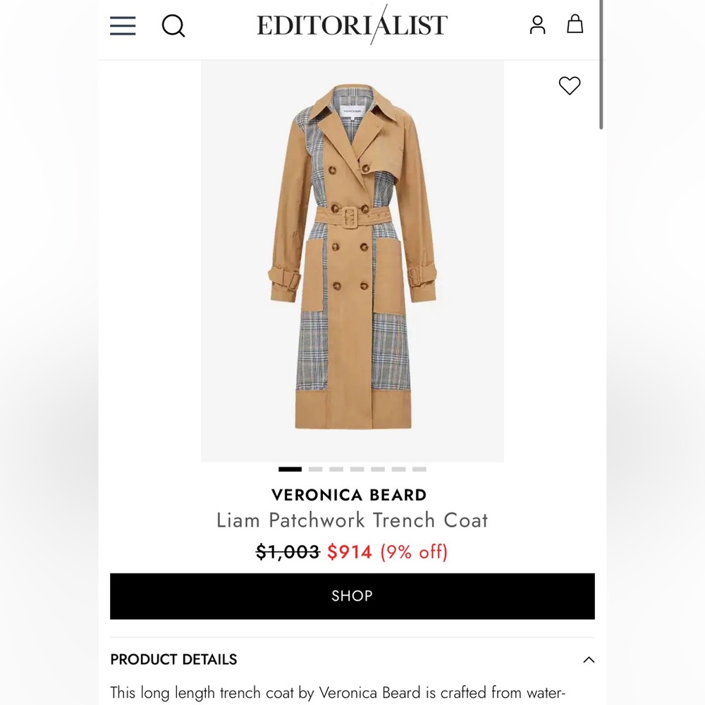 Veronica Beard Liam Patchwork Trench